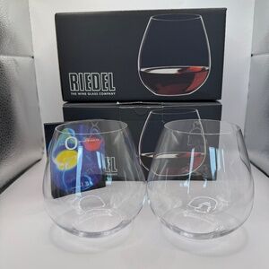 Riedel "O" Wine Tumbler Pinot Nebbiolo stemless crystal wine glass set of 6.